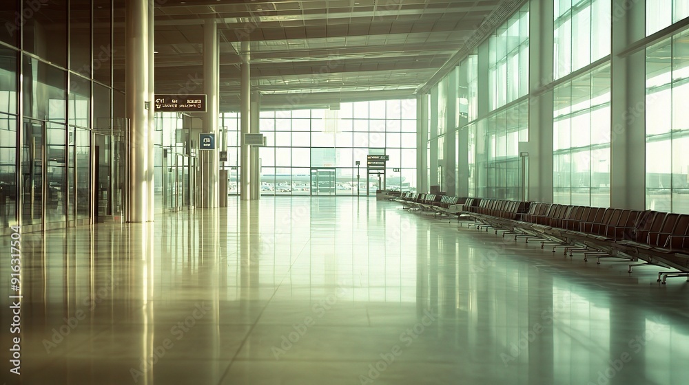 empty airport terminals, highlighting the calm before a busy travel day empty airport terminals, highlighting the calm before a busy travel day
