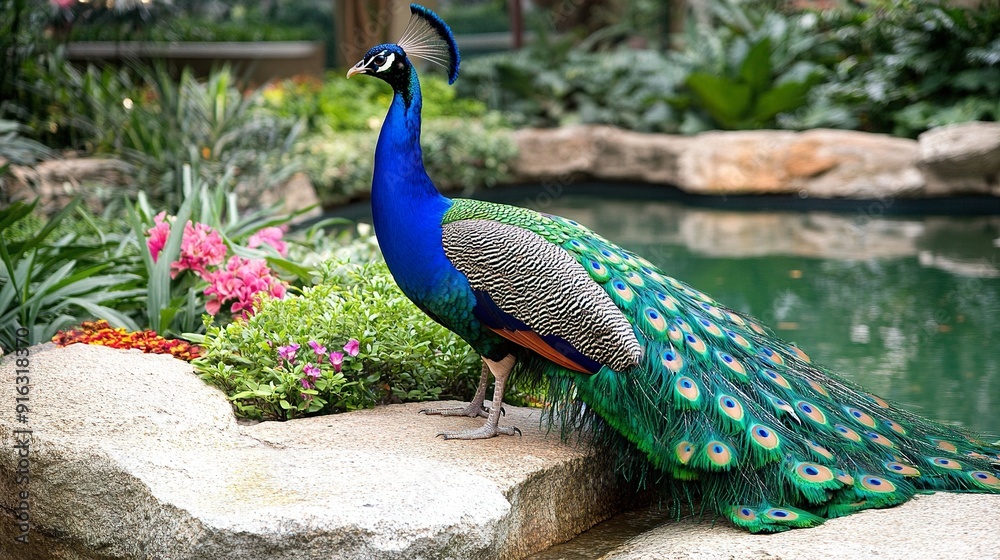 Naklejka premium peacock with feathers