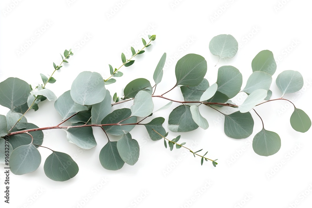 Obraz premium Eucalyptus branch isolated on white