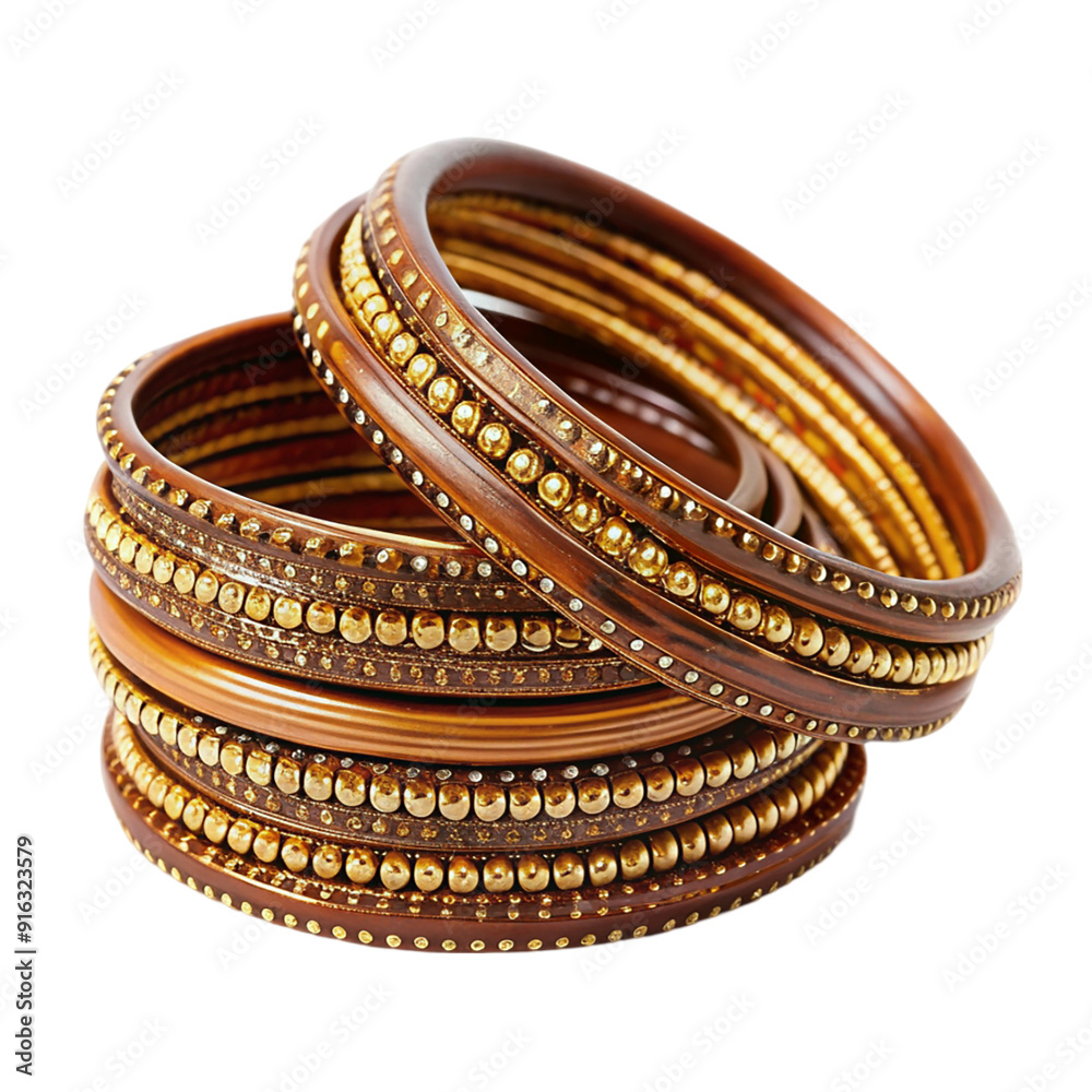 Brown bangles Isolated On Transparent Background