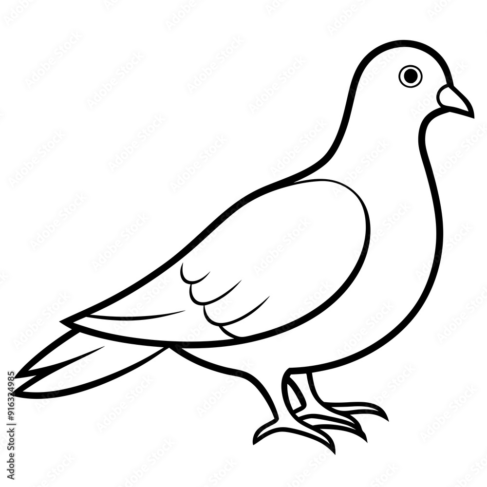 Obraz premium Dove of peace isolated on white background, dove vector illustration, bird on a branch vector art, dove silhouette, bird vector icon, bird on a branch line art, eps, dove on a branch cartoon