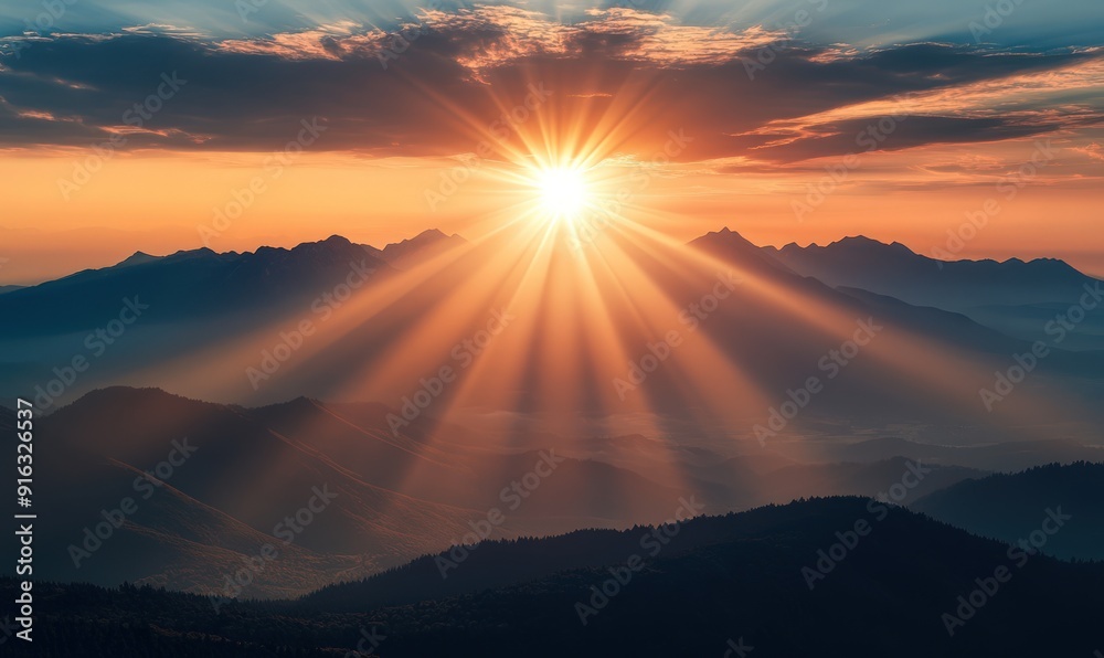 Sunrise Over Mountain Ranges Sunrise Over Mountain Ranges