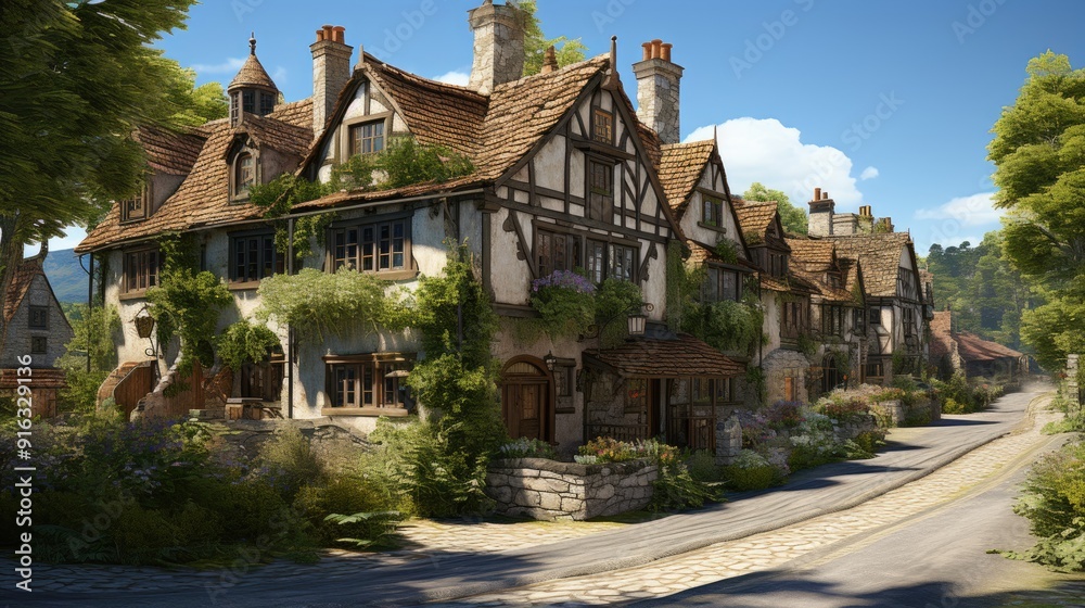 Architectural   fantasy old building environment 