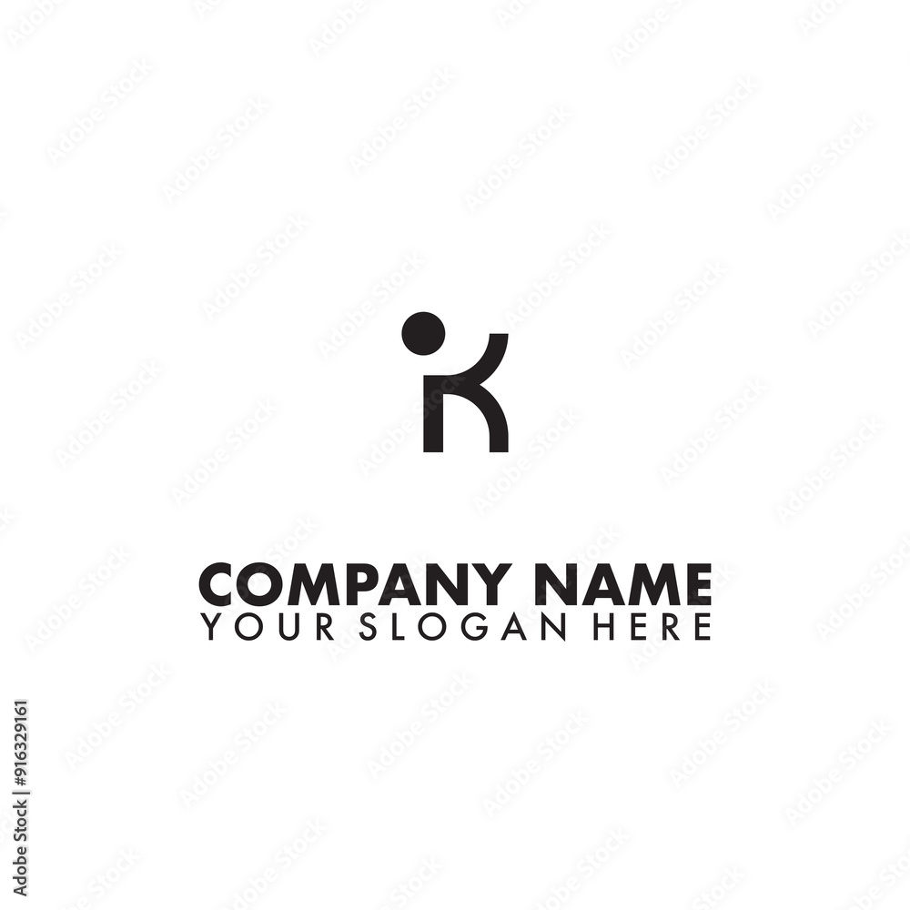 Letter K Human logo vector