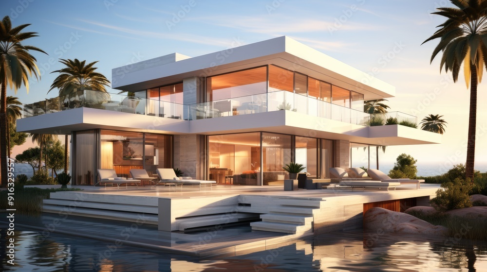 Fototapeta premium modern building with a balcony