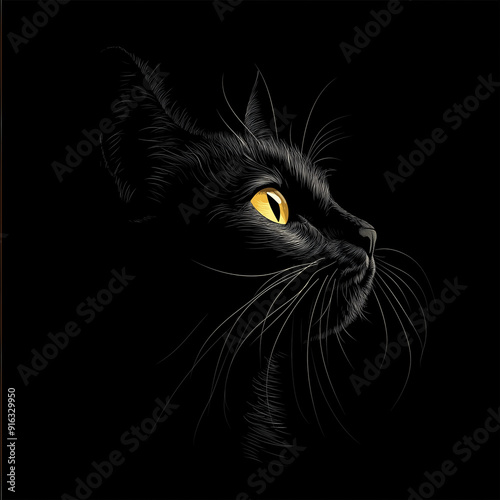 black cat stare 
