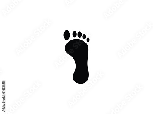 foot print silhouette logo isolated on transparent background