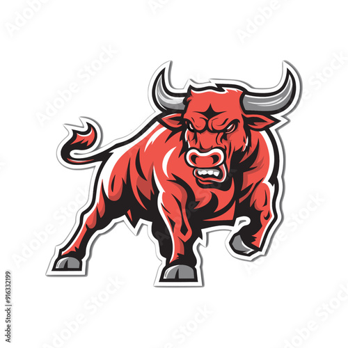 Wallpaper Mural bull wild illustration design logo Torontodigital.ca