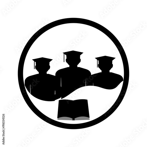 silhouette of person graduating from school, illustration vector 