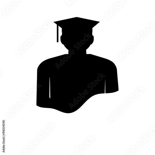 silhouette of person graduating from school, illustration vector 