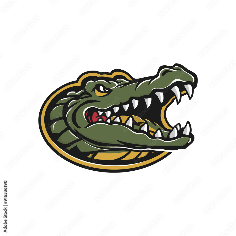 Obraz premium crocodile roar illustration design icon logo