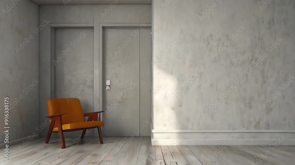 White empty room with opened door. 3d the empty room with opened door White empty room with opened door. 3d the empty room with opened door