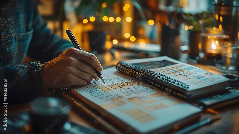 Foto de Individual focusing on productivity while planning their weekly ...