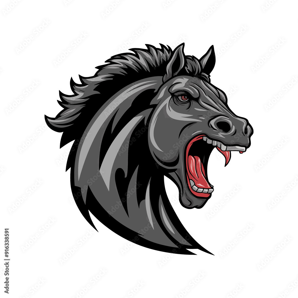 dark horse head illustration design character logo dark horse head illustration design character logo