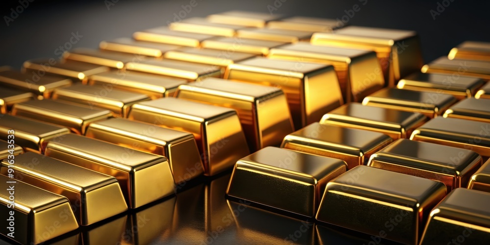 Shiny gold bars on a dark background , precious, wealth, investment, luxury, shiny, valuable, solid, metal, treasure Shiny gold bars on a dark background , precious, wealth, investment, luxury, shiny, valuable, solid, metal, treasure