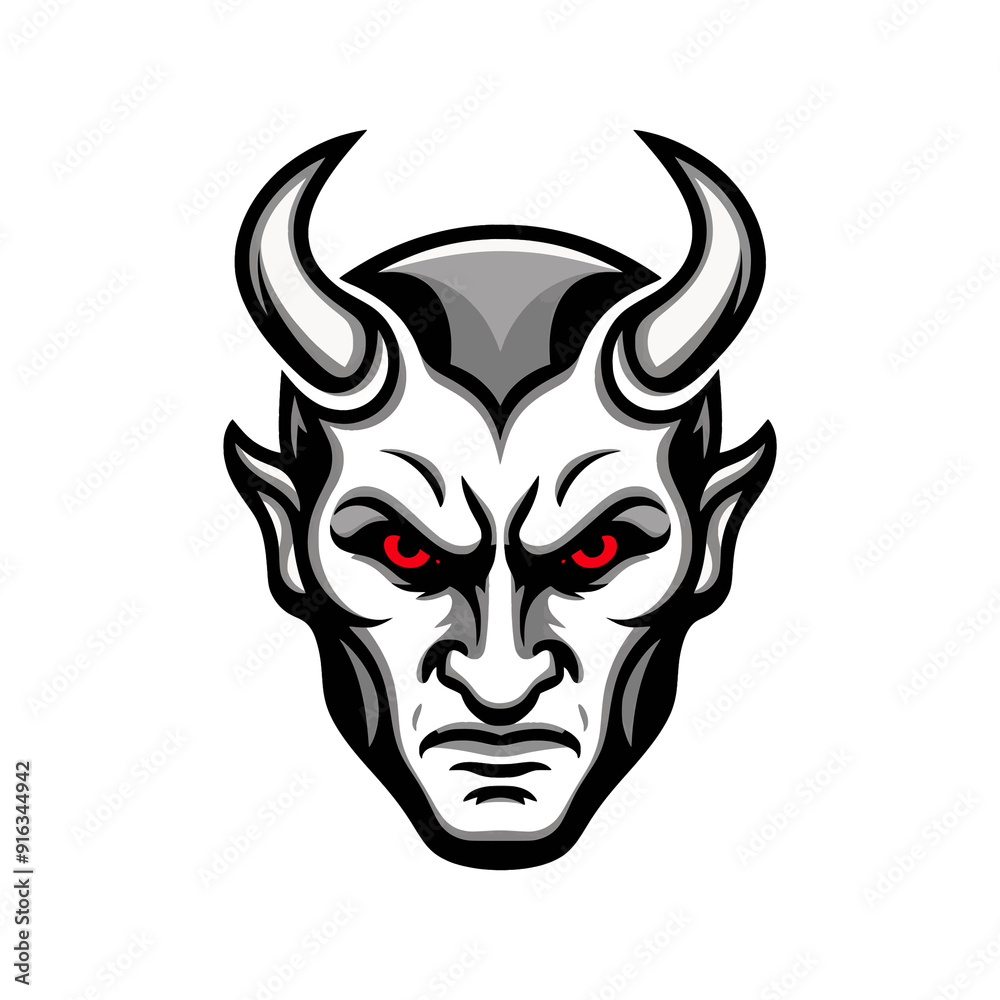 Obraz premium devil head design character illustration logo