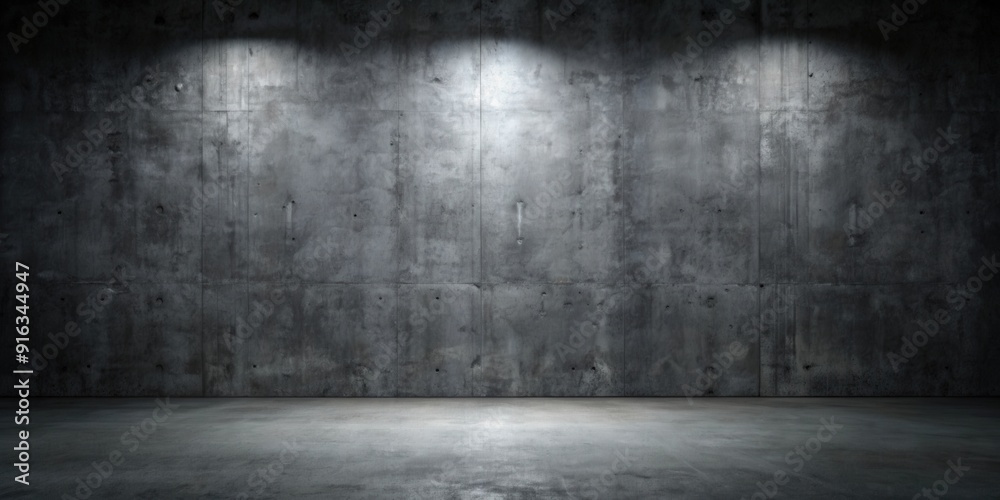 Fototapeta premium Scary dark concrete wall with low light for background, dark, scary, wall, cement, texture, background, black, low light, spooky