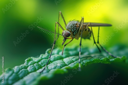 Close-up macro image of a mosquito