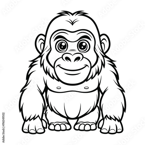 gorilla doodle art hand drawn vector illustration