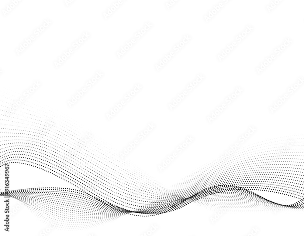 Fototapeta premium テクノロージー系 ウェーブ背景 波 白黒 13