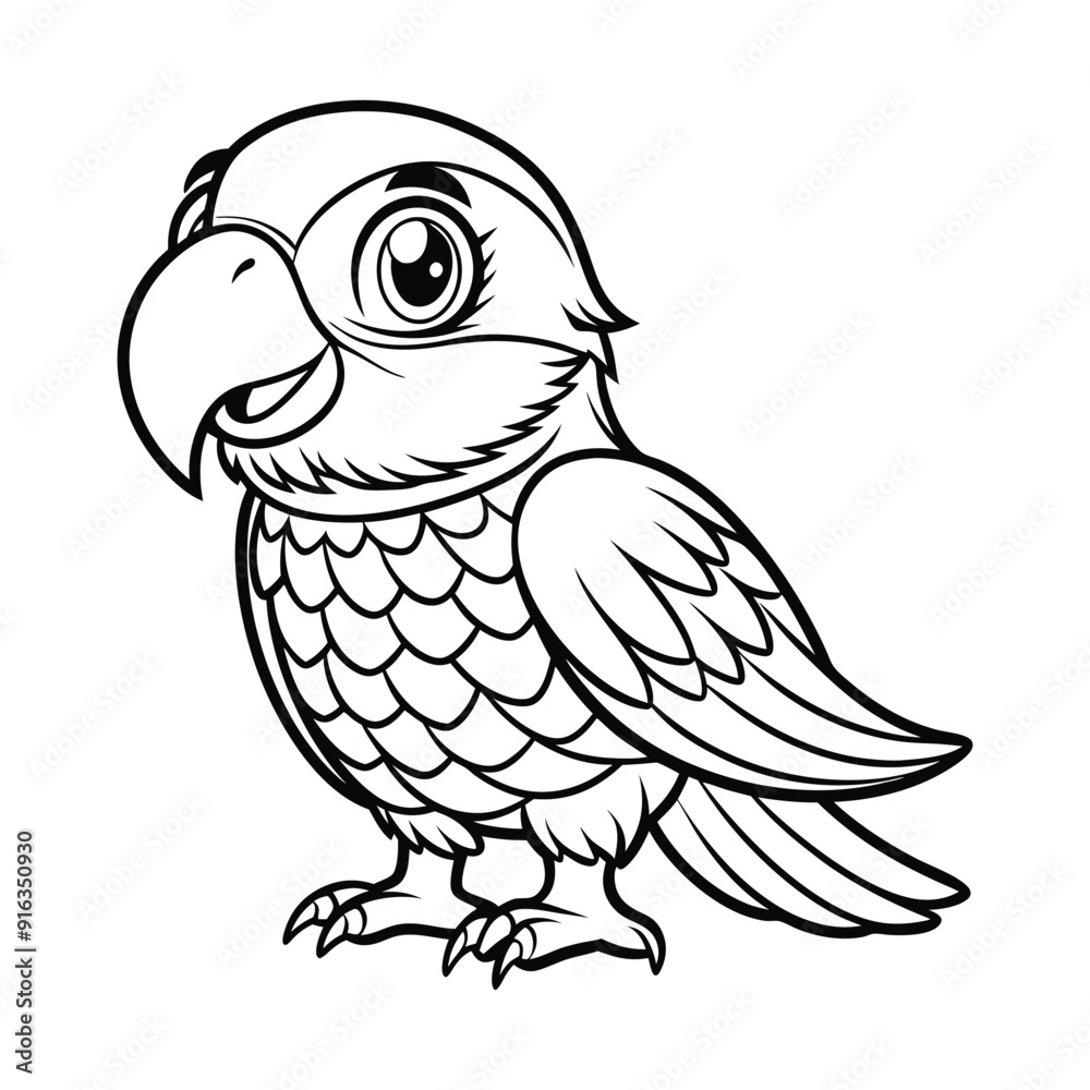 Fototapeta premium parrot doodle art hand drawn vector illustration