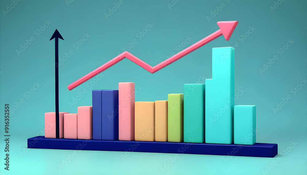bar graph trending arrow growth progress 6 bar graph trending arrow growth progress 6