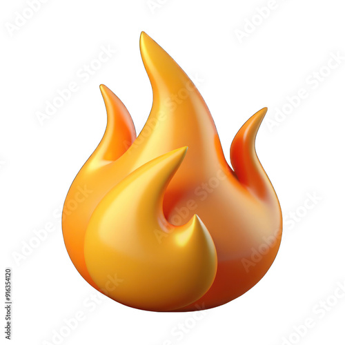 Fire flame 3d isolated on transparent background