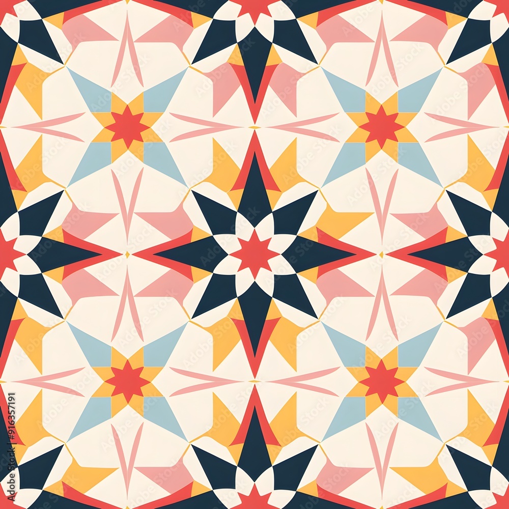 Colorful geometric pattern featuring star shapes in vibrant hues. Colorful geometric pattern featuring star shapes in vibrant hues.