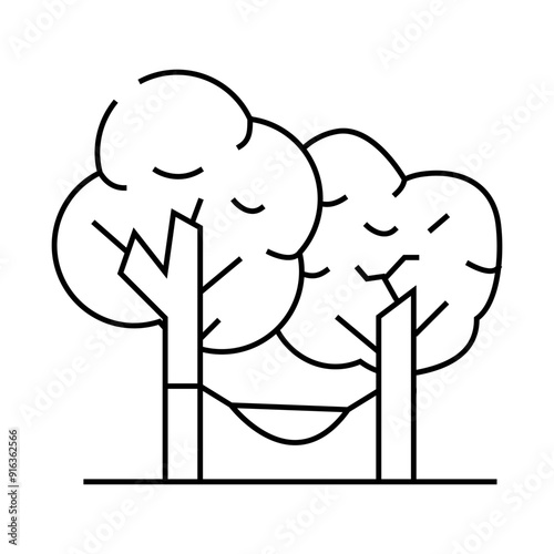 camping relax line icon vector. camping relax sign. isolated contour symbol black illustration