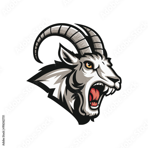 mountain goat roar design logo icon