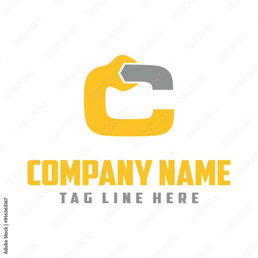Letter C wrench logo vector Letter C wrench logo vector
