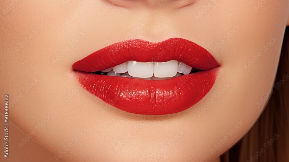 photograph of a close-up of a woman's smiling lips photograph of a close-up of a woman's smiling lips