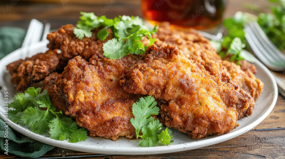 golden, brown, crispy fried pork. AI generative golden, brown, crispy fried pork. AI generative