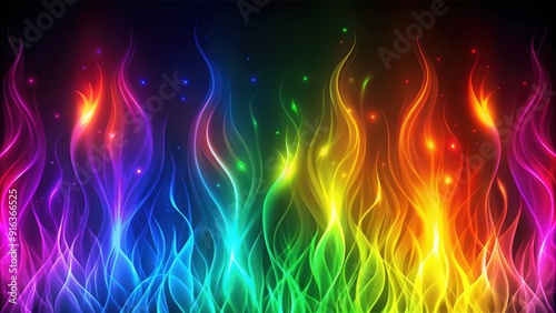 Retro abstract background with glowing rainbow neon flames , retro, abstract, background, glowing, rainbow, neon, flames, colorful