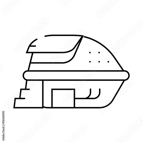 deprivation chamber, floating capsule line icon vector. deprivation chamber, floating capsule sign. isolated contour symbol black illustration