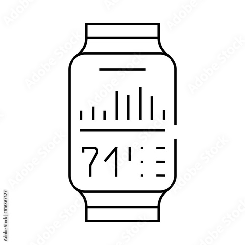 watch stress control line icon vector. watch stress control sign. isolated contour symbol black illustration