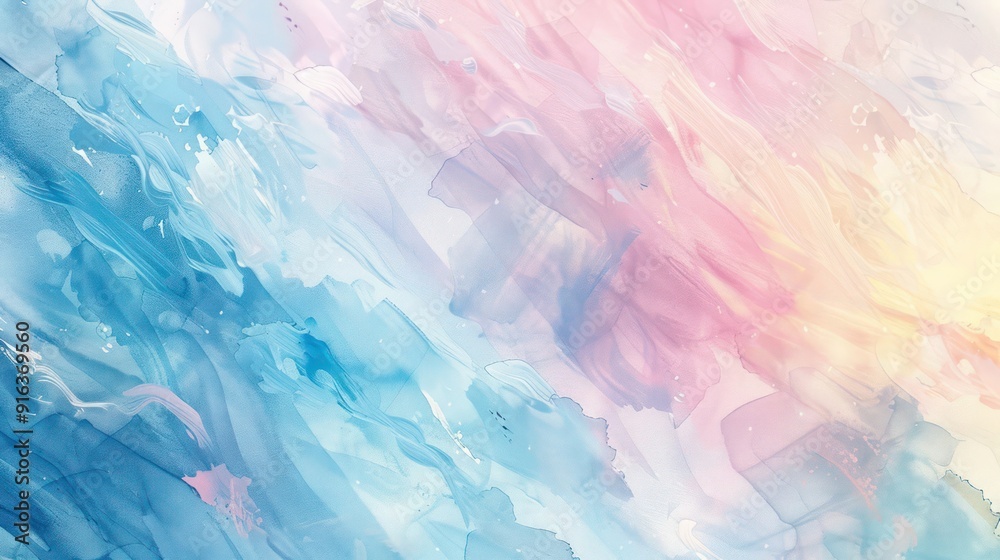 Abstract Background, intricate layers of pastel blues, pinks, and yellows forming a soothing, harmonious pattern, resembling the soft strokes of watercolor paints. Abstract Background, intricate layers of pastel blues, pinks, and yellows forming a soothing, harmonious pattern, resembling the soft strokes of watercolor paints.