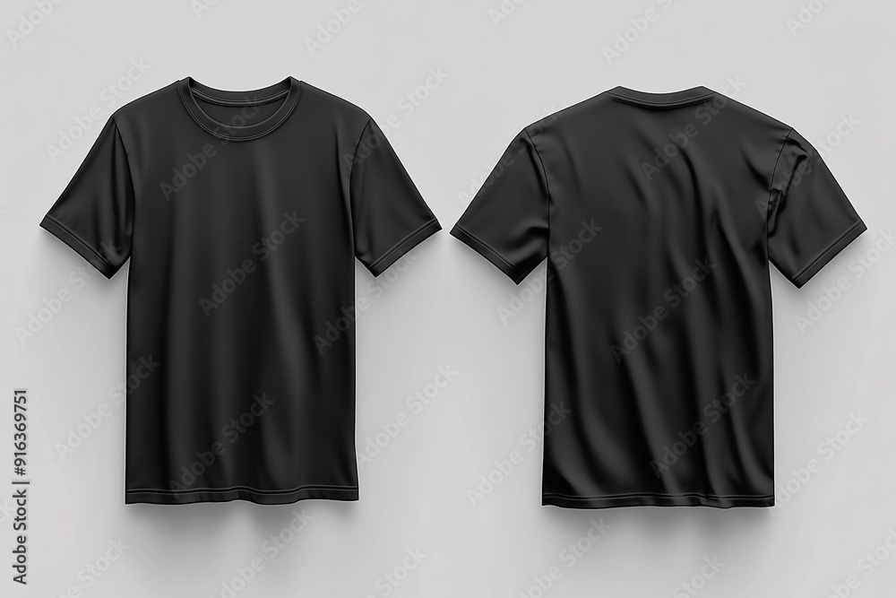 realistic lie down black tshirt mockup, front and back view realistic lie down black tshirt mockup, front and back view