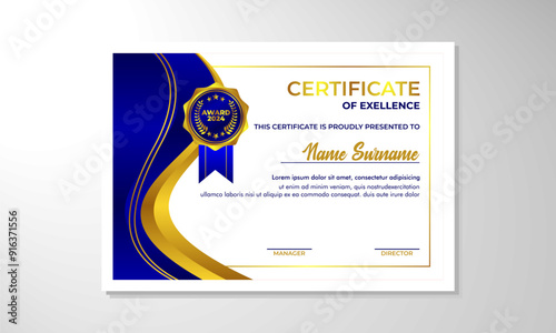 elegant gradient certificate design template