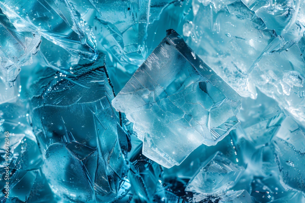closeup cracked ice intricate ice textures sharp edges and crystalline structures. Background. closeup cracked ice intricate ice textures sharp edges and crystalline structures. Background.
