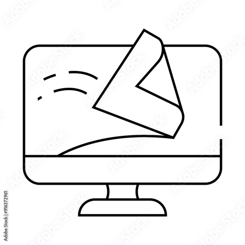 computer screen cleaning wipe line icon vector. computer screen cleaning wipe sign. isolated contour symbol black illustration