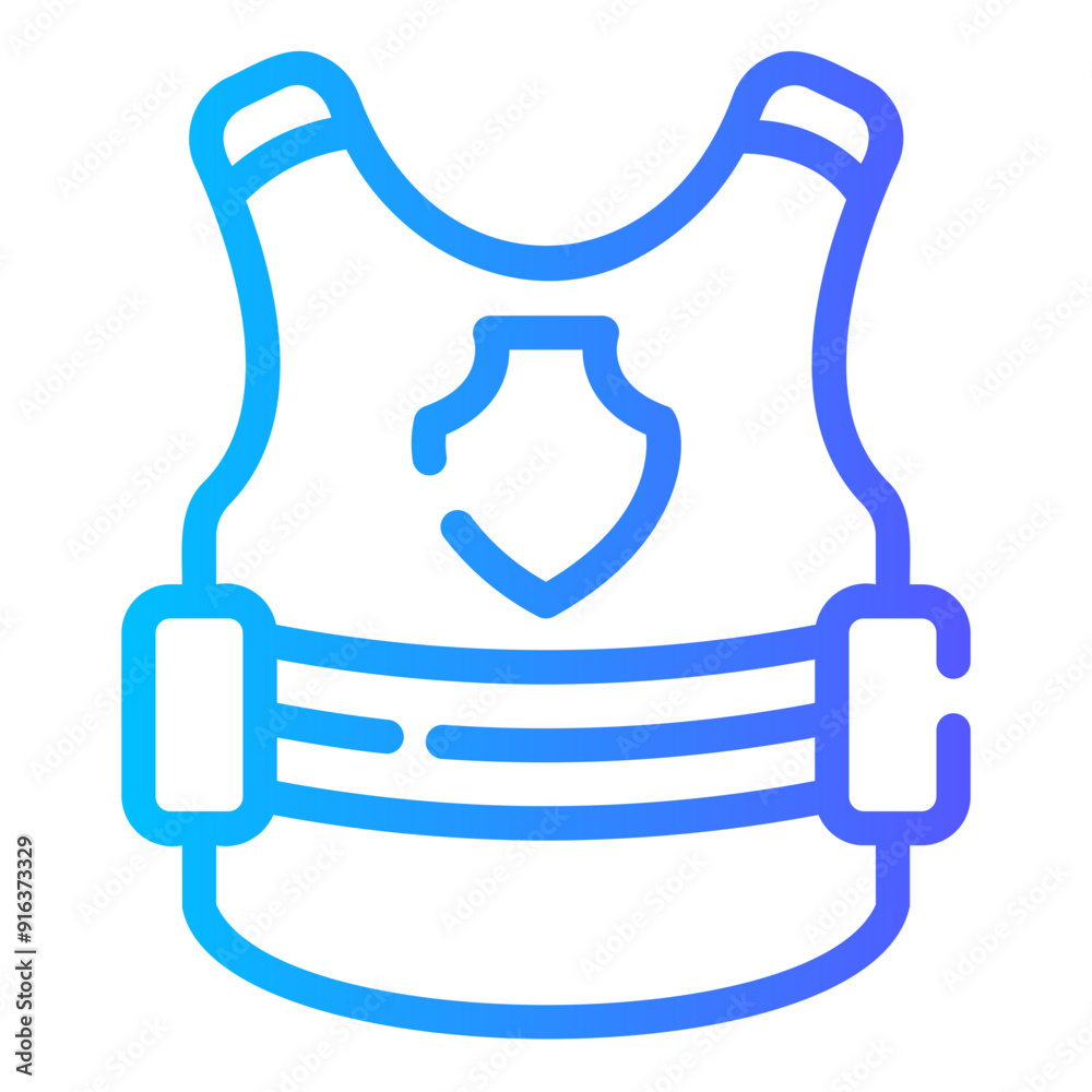 police vest Line Gradient Icon police vest Line Gradient Icon