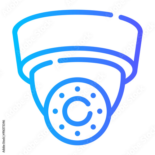 security camera Line Gradient Icon