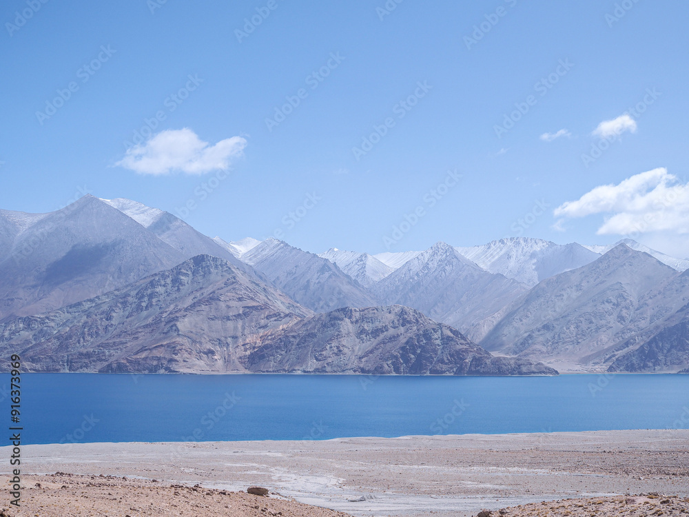 landscape in lake and mountain (Pangong lake, Leh Ladakh, India landscape in lake and mountain (Pangong lake, Leh Ladakh, India