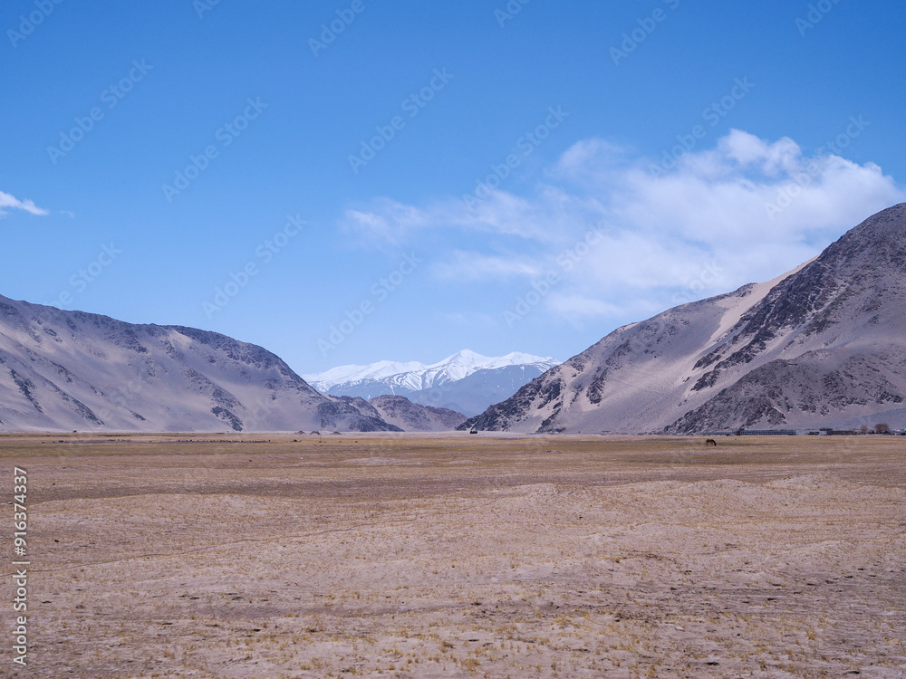landscape in the Himalayas and cold desert landscape in the Himalayas and cold desert