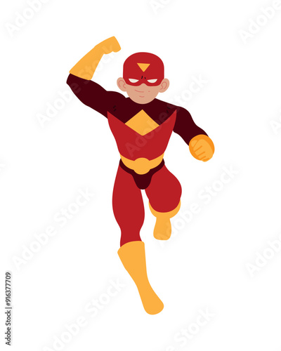 superhero boy with mask character