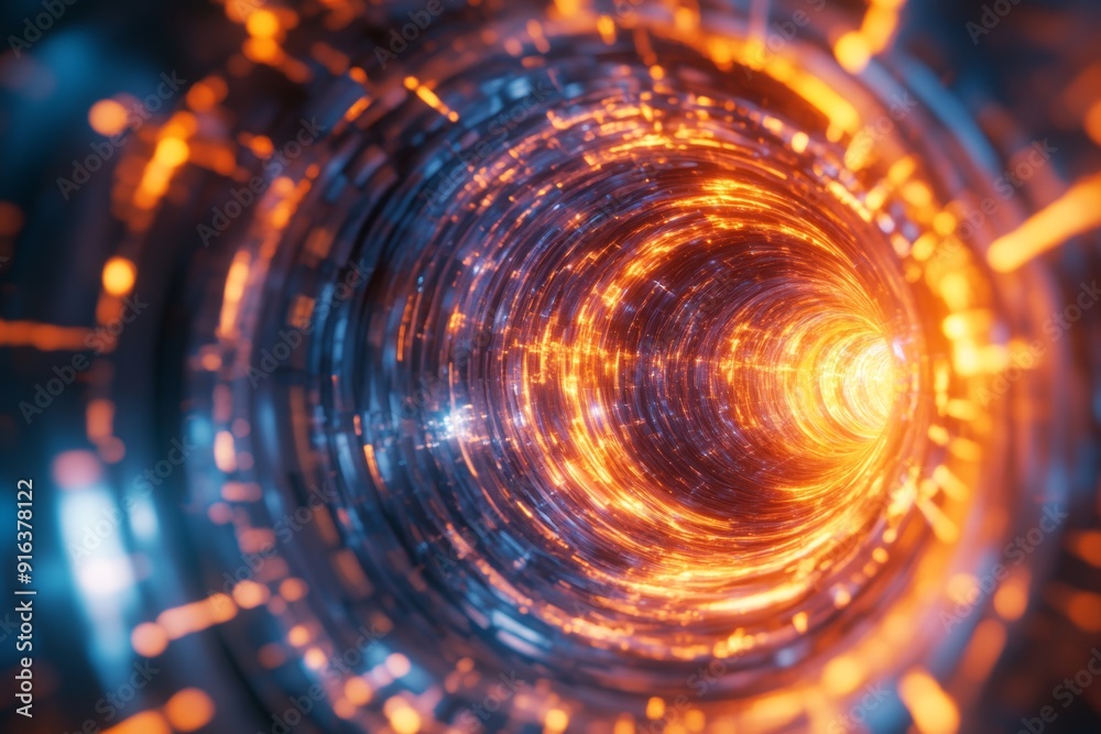 Close-up of a fusion reaction occurring inside a stellarator, showing the advanced technology and magnetic fields. High-resolution, detailed textures, crisp focus Close-up of a fusion reaction occurring inside a stellarator, showing the advanced technology and magnetic fields. High-resolution, detailed textures, crisp focus