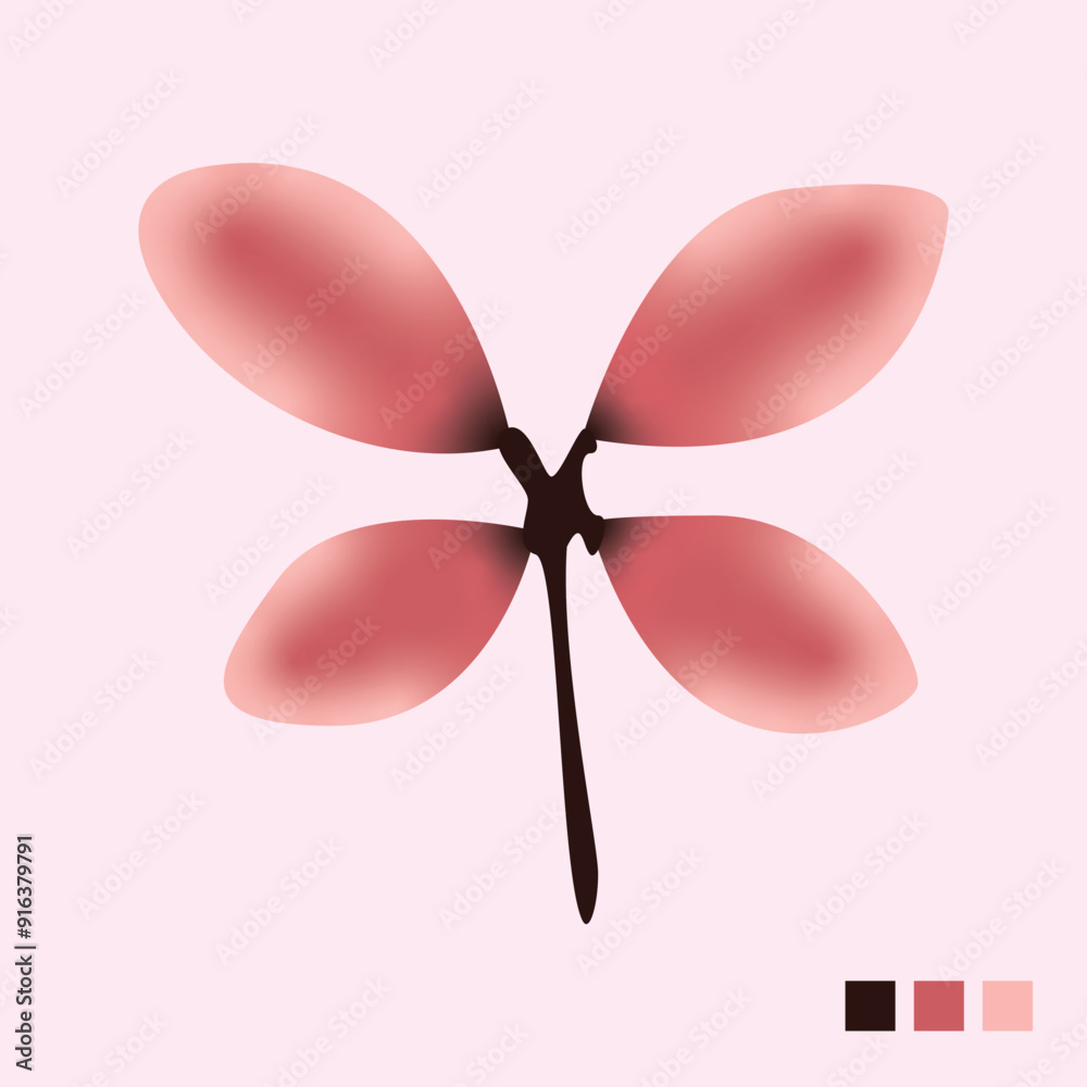 Fototapeta premium Tree leaf vector illustration with color palette