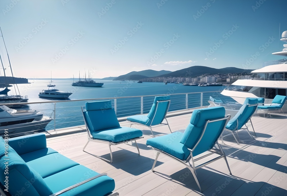A table with chairs and a table with a view of mountains and the sun A table with chairs and a table with a view of mountains and the sun