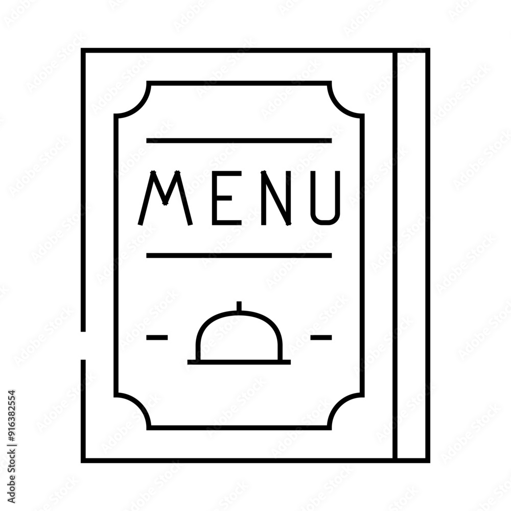 menu restaurant line icon vector. menu restaurant sign. isolated contour symbol black illustration menu restaurant line icon vector. menu restaurant sign. isolated contour symbol black illustration